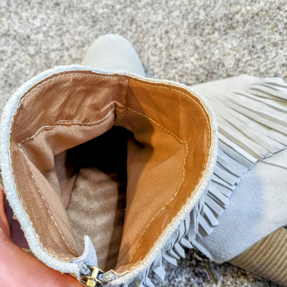 Light Grey Fringe Booties - Picture 9 of 9